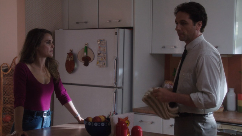 Elizabeth and Philip Jennings in kitchen