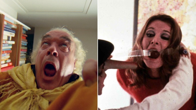 Patrick Magee and Adrienne Corri suffer