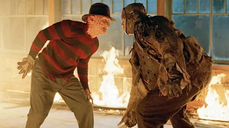 Freddy and Jason fighting