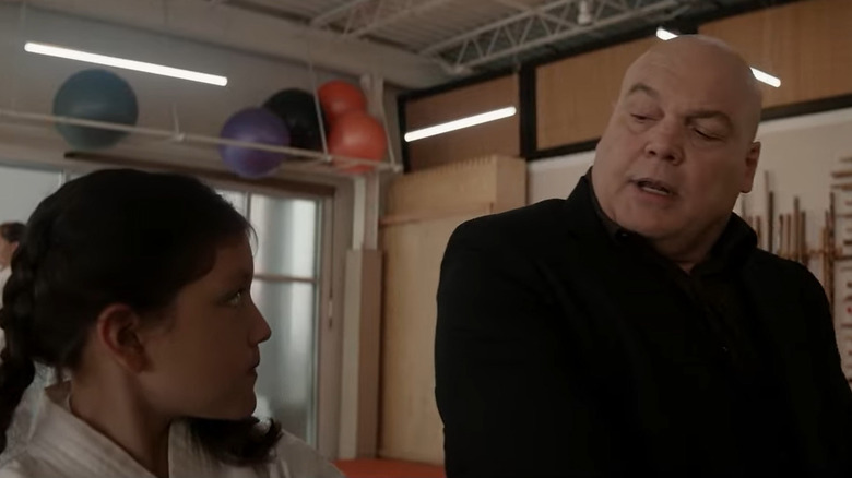 Kingpin talking to a young Maya Lopez