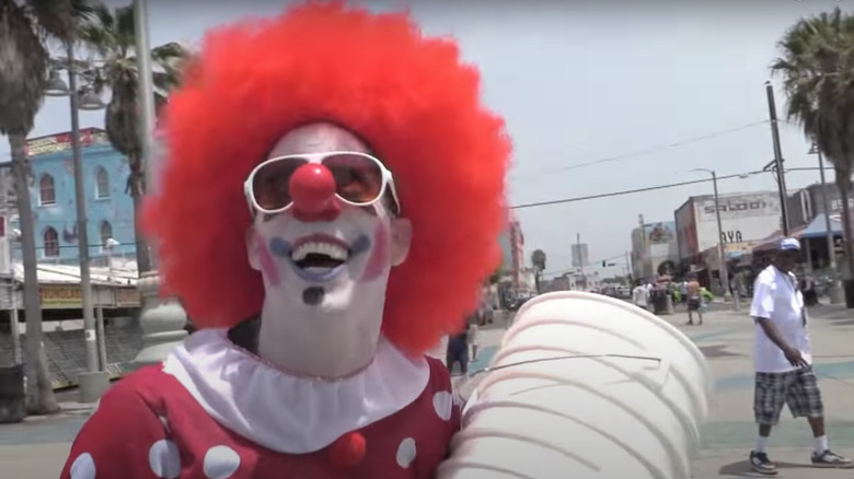 Steve-O dressed as a clown