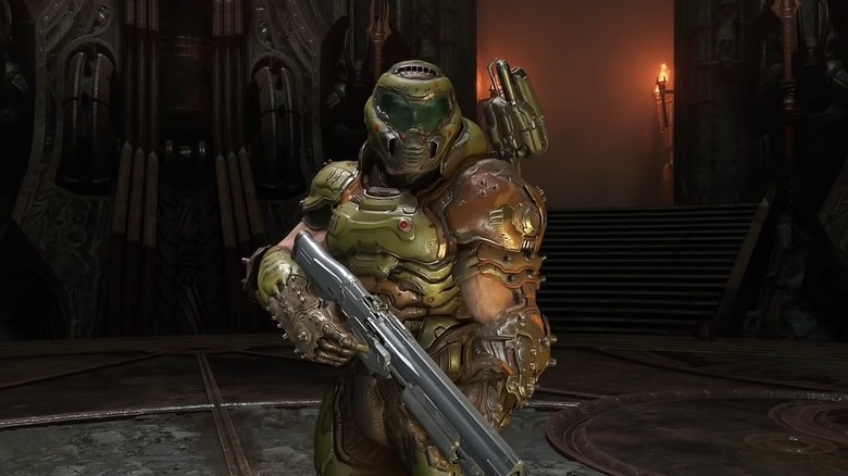 The Doom Slayer fights Hell's legions