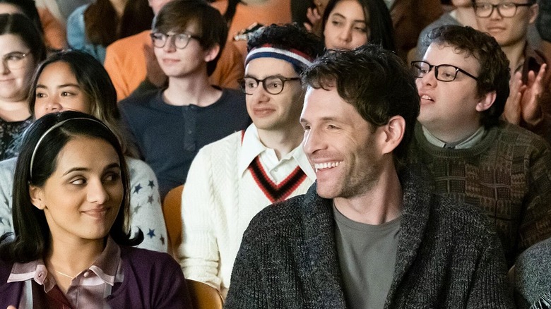 Cast of A.P. Bio seated in theater