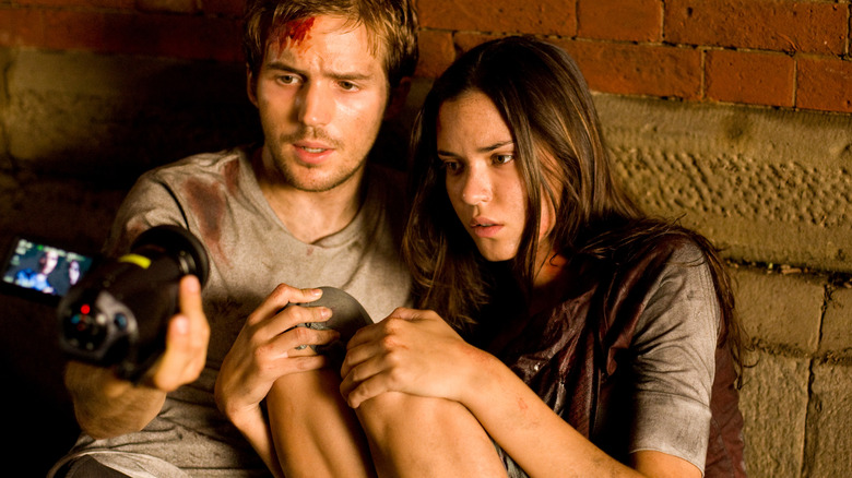 Michael Stahl-David and Odette Annable in "Cloverfield"