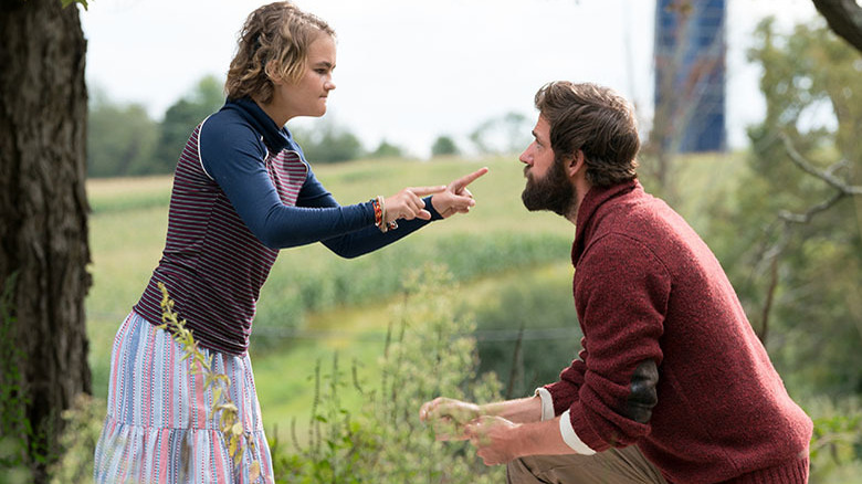 Millicent Simmonds and John Krasinski use ASL