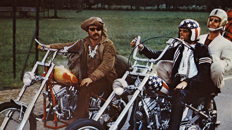 Easy Rider cast on motorcycles