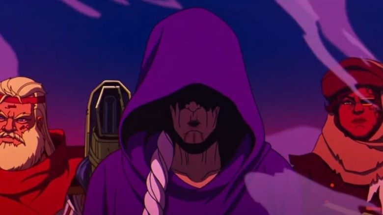 Mother Askani wearing a hood