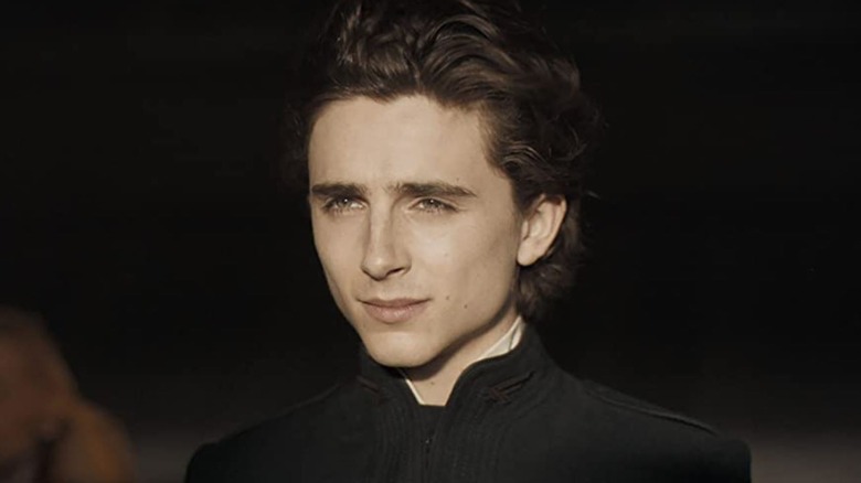 Timothée Chalamet looking away in "Dune"