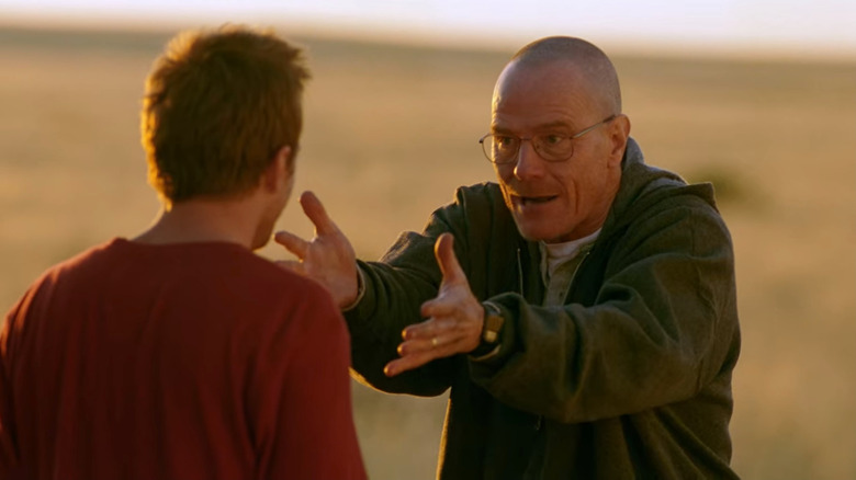 Walter White mad in the desert