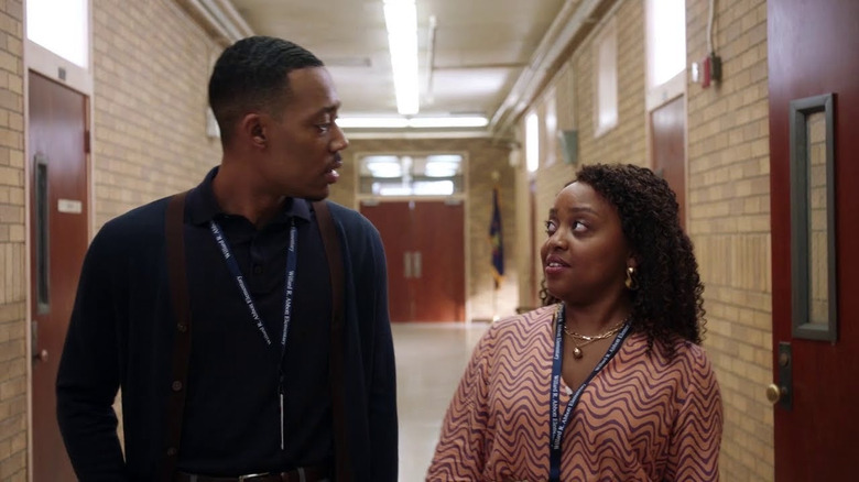 Gregory and Janine in hallway