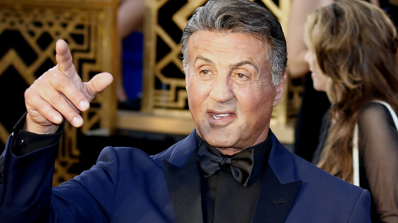 Sylvester Stallone pointing