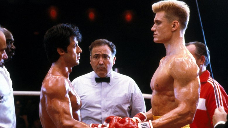 Sylvester Stallone and Dolph Lundgren in Rocky IV