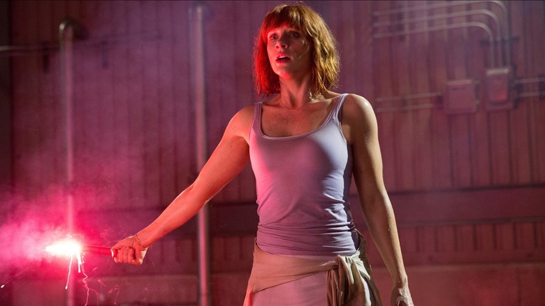 Claire Dearing holding flare