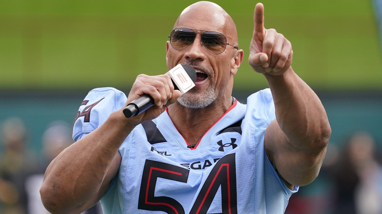 Dwayne Johnson in football uniform