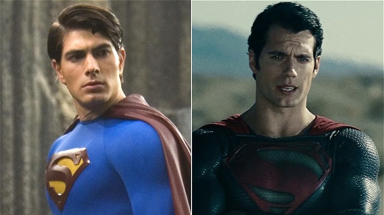 Brandon Routh and Henry Cavill as Superman