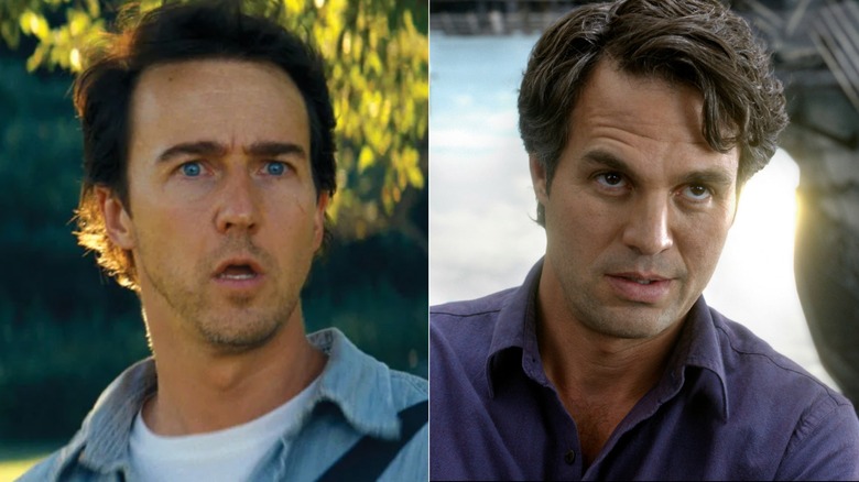 Edward Norton and Mark Ruffalo as Bruce Banner