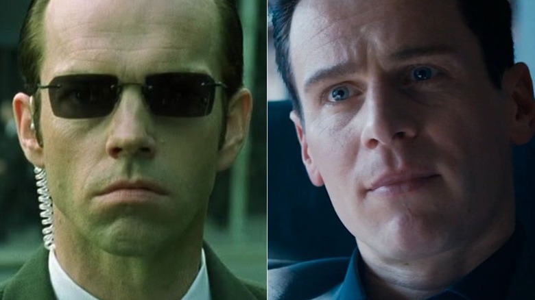 Hugo Weaving and Jonathan Groff as Smith