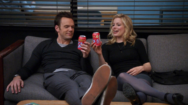 Jeff and Britta share a toast on "Community"