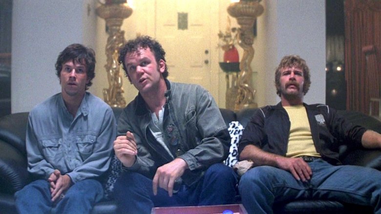 Mark Wahlberg, John C. Reilly, and Thomas Jane in Boogie Nights