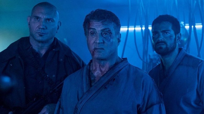 Dave Bautista and Sylvester Stallone in Escape Plan 2: Hades