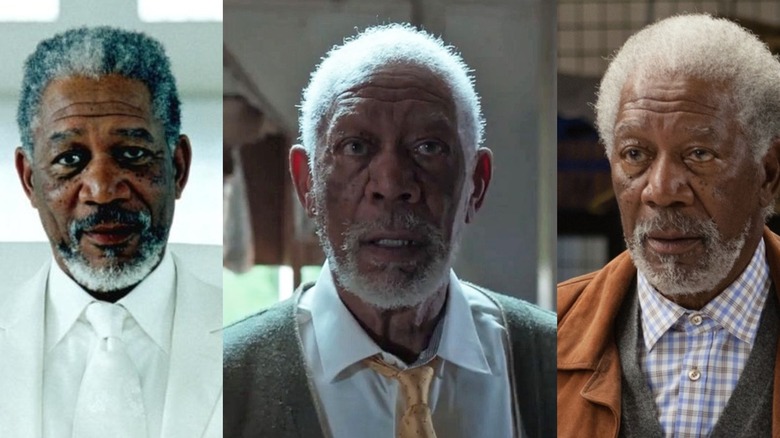 Morgan Freeman as God; Dr. Mackles; Joseph Tagger