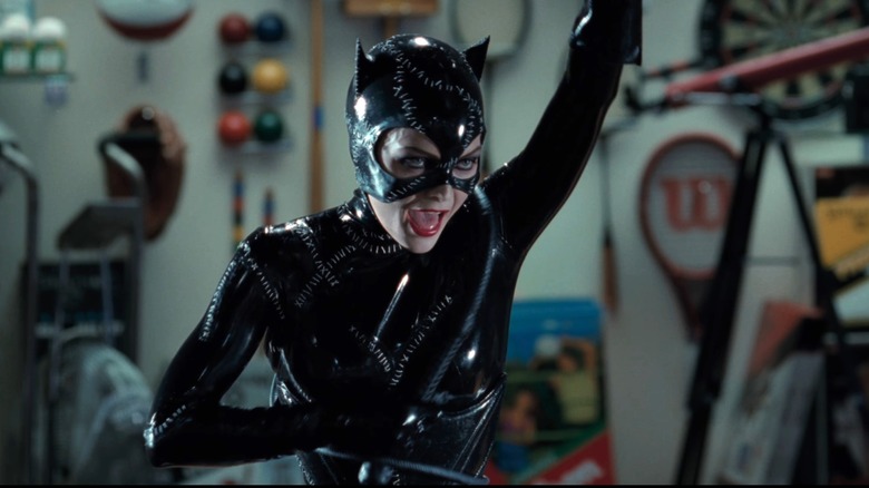 Catwoman with whip over shoulder