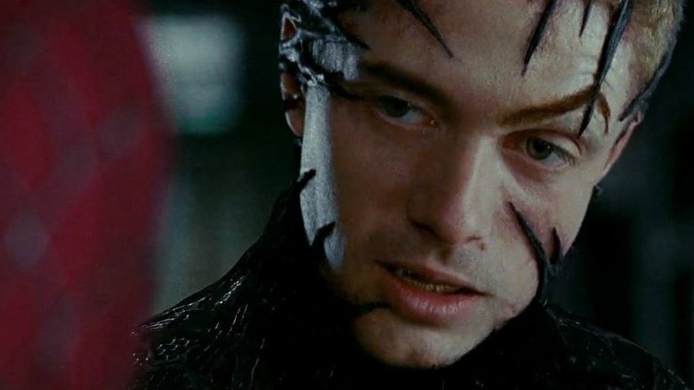 Topher Grace covered in Venom