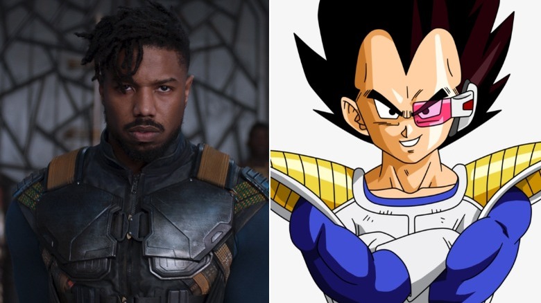 Michael B. Jordan next to Vegeta