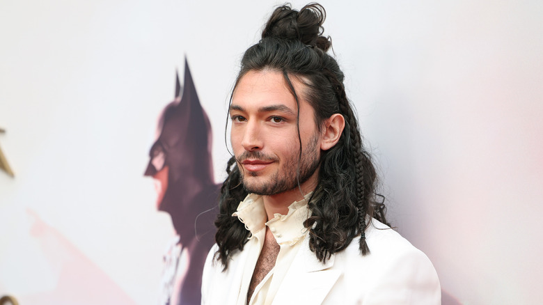 Ezra Miller with top knot