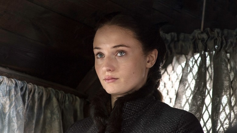 Sansa Stark looking up