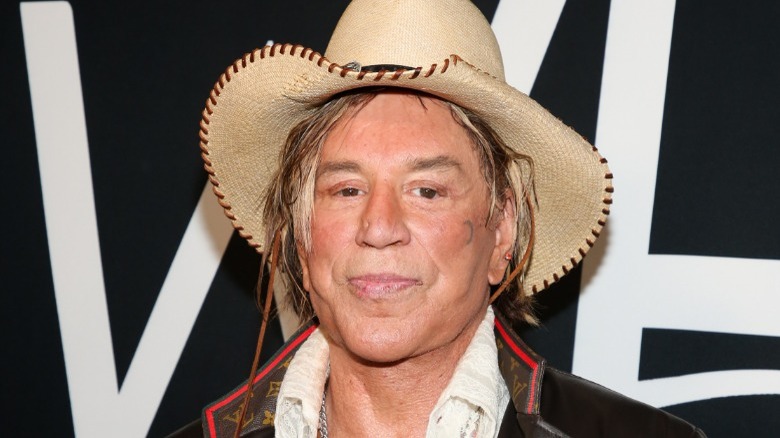 Mickey Rourke wearing cowboy hat