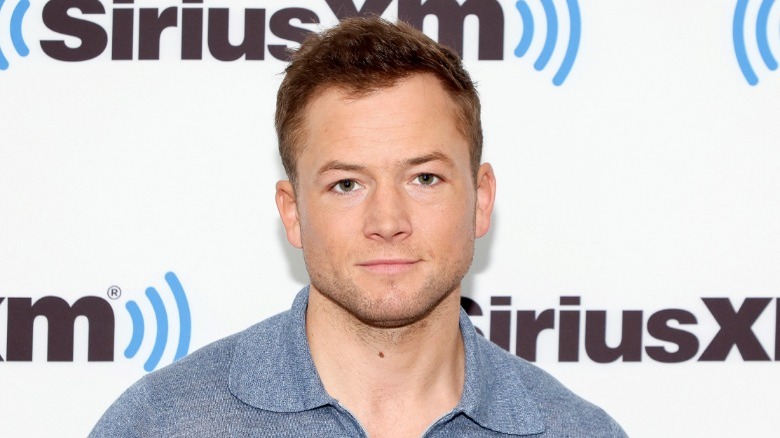 Taron Egerton at radio studio