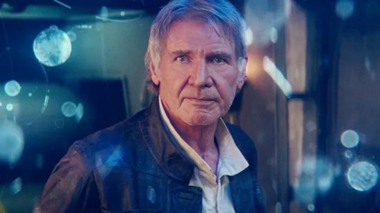 Han Solo looks through holograms