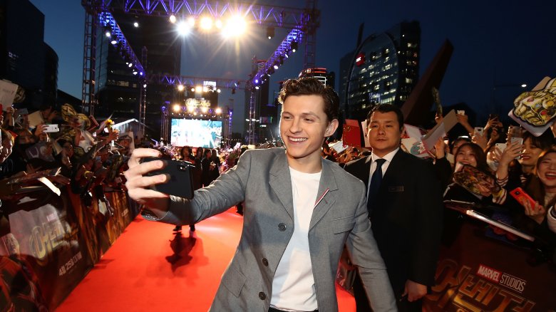 Tom Holland takes a selfie