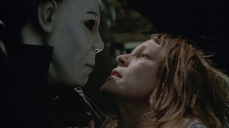 Laurie staring at Michael Myers