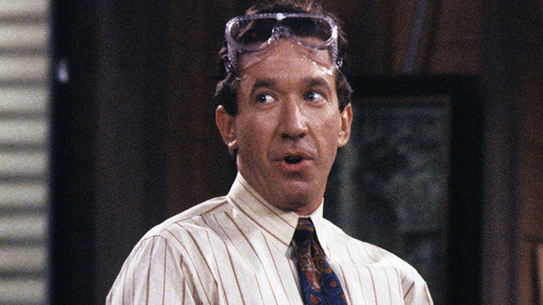 Tim Allen wears goggles