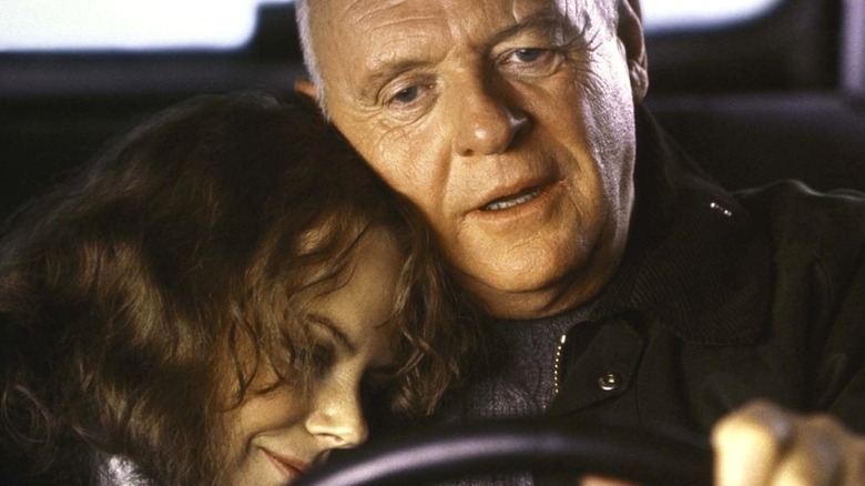 Anthony Hopkins and Nicole Kidman hug in The Human Stain