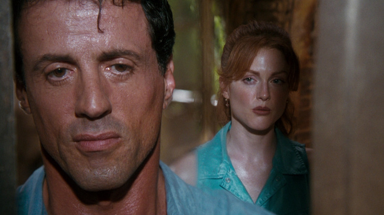 Sylvester Stallone and Julianne Moore look forlorn in Assassins