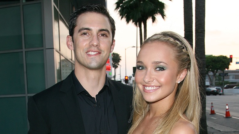 Milo Ventimiglia and Hayden Panettiere grinning