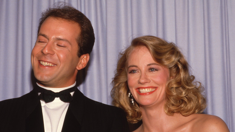 Bruce Willis and Cybill Shepherd smiling