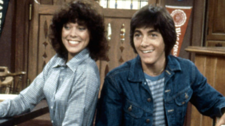 Erin Moran and Scott Baio smile