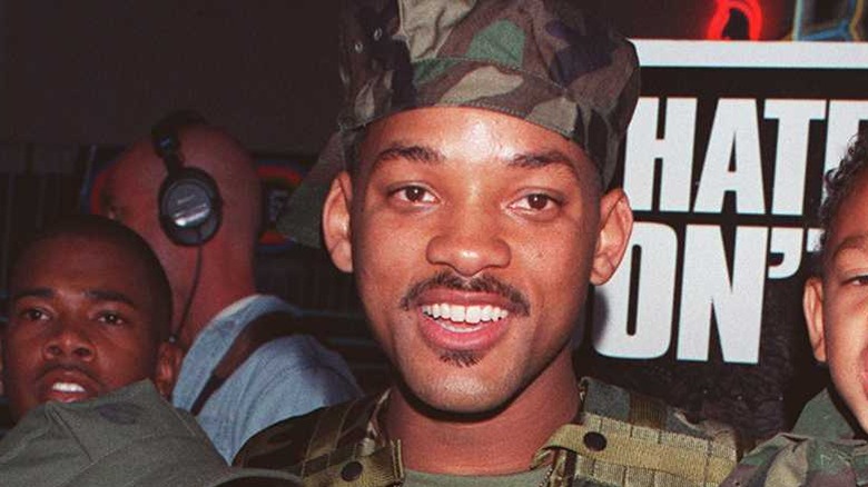 Will Smith in camo at Independence Day premiere