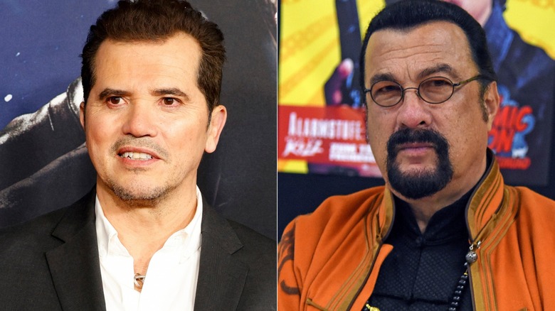 John Leguizamo smiles as Steven Seagal reacts