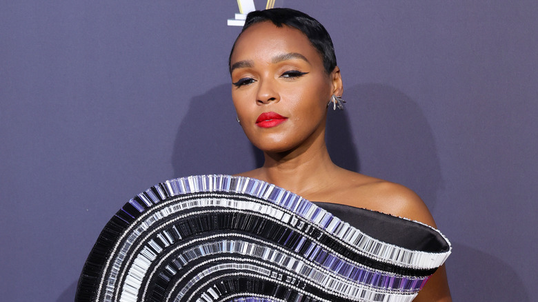 Janelle Monáe wears a curved dress