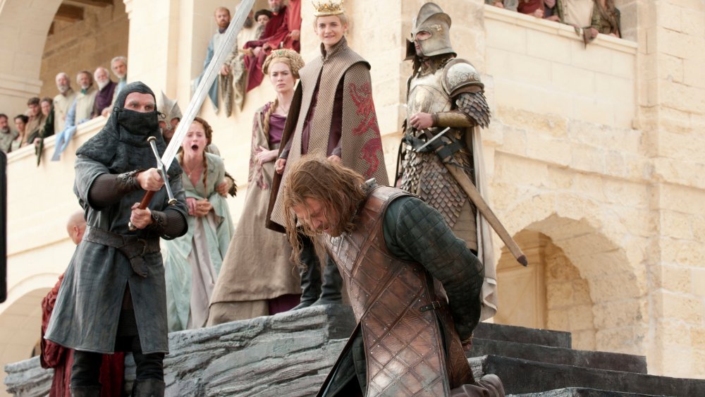 Shot from Ned Stark's beheading scene on Game of Thrones