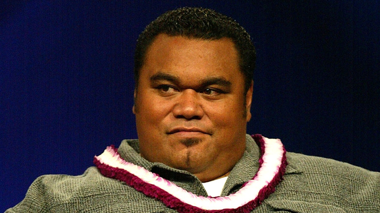 Peter "Navy" Tuiasosopo speaks with the press for "Hawaii" in 2004