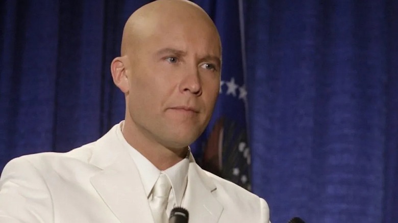 Lex Luthor giving a speech