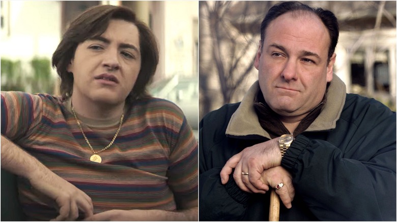 James Gandolfini in the Sopranos and Michael Gandolfini in The Saints of Newark