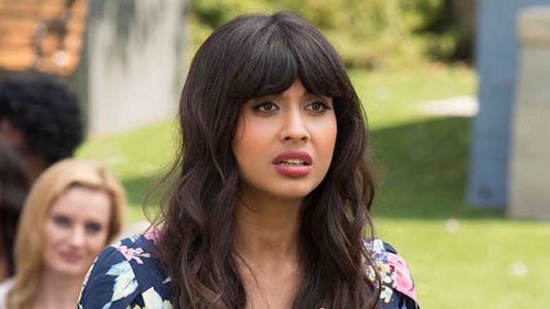 Jameela Jamil looks distraught