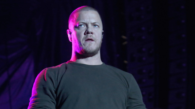 Dan Reynolds looks out from stage